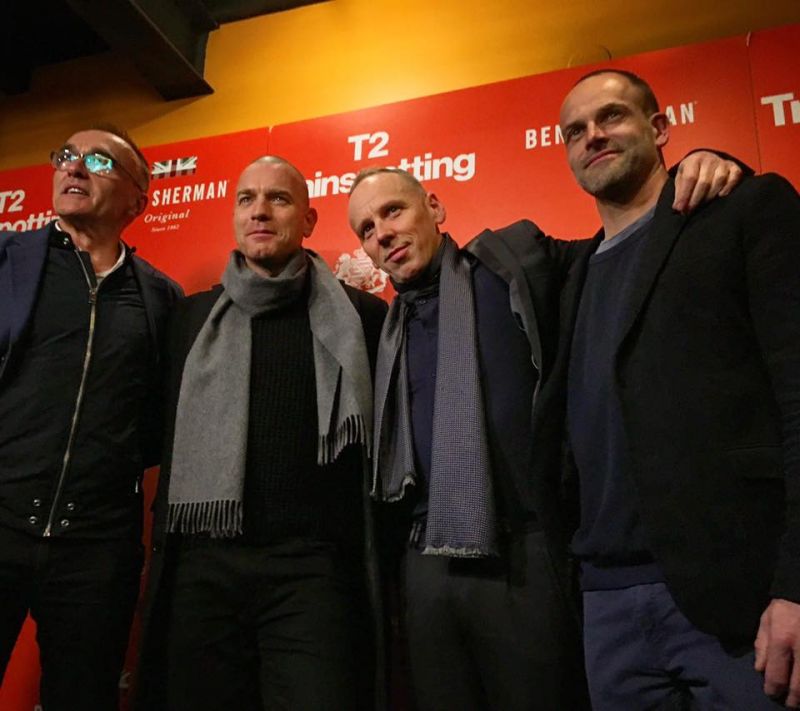 導演Danny Boyle與主要演員出席《猜火車2》在紐約的特映會(圖片來源:《T2 Trainspotting》官方粉絲專頁)