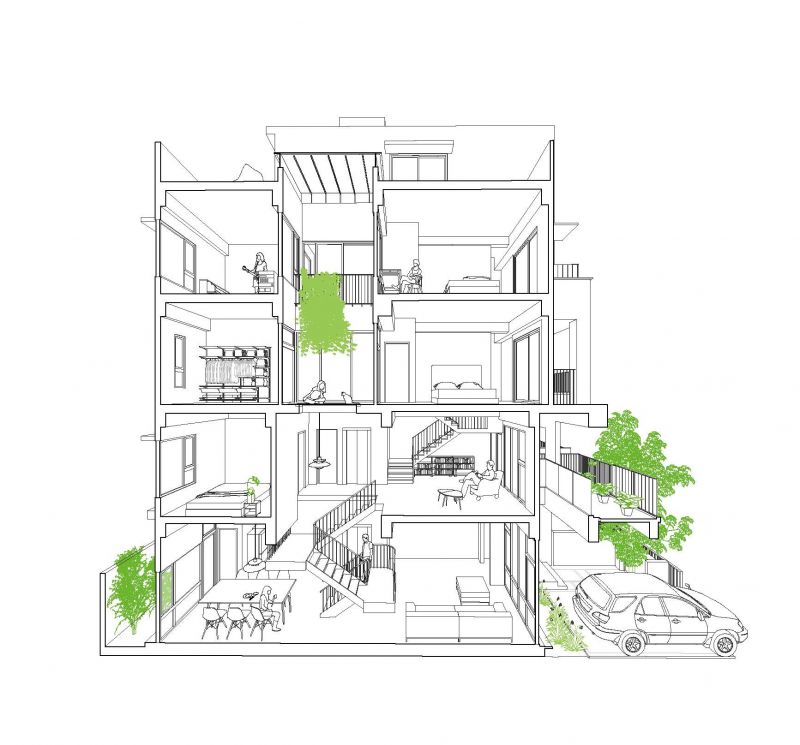 转角透视图a;图片提供:沈庭增建筑师事务所