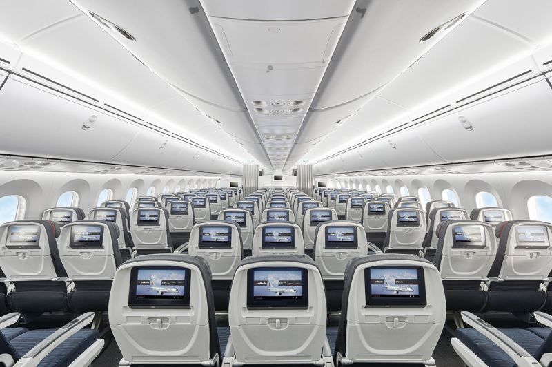 使用最新波音787梦幻客机济舱座位配置333.