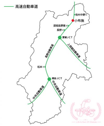 『日本。長野信川。小布施Obuse 』小布施交通彙整