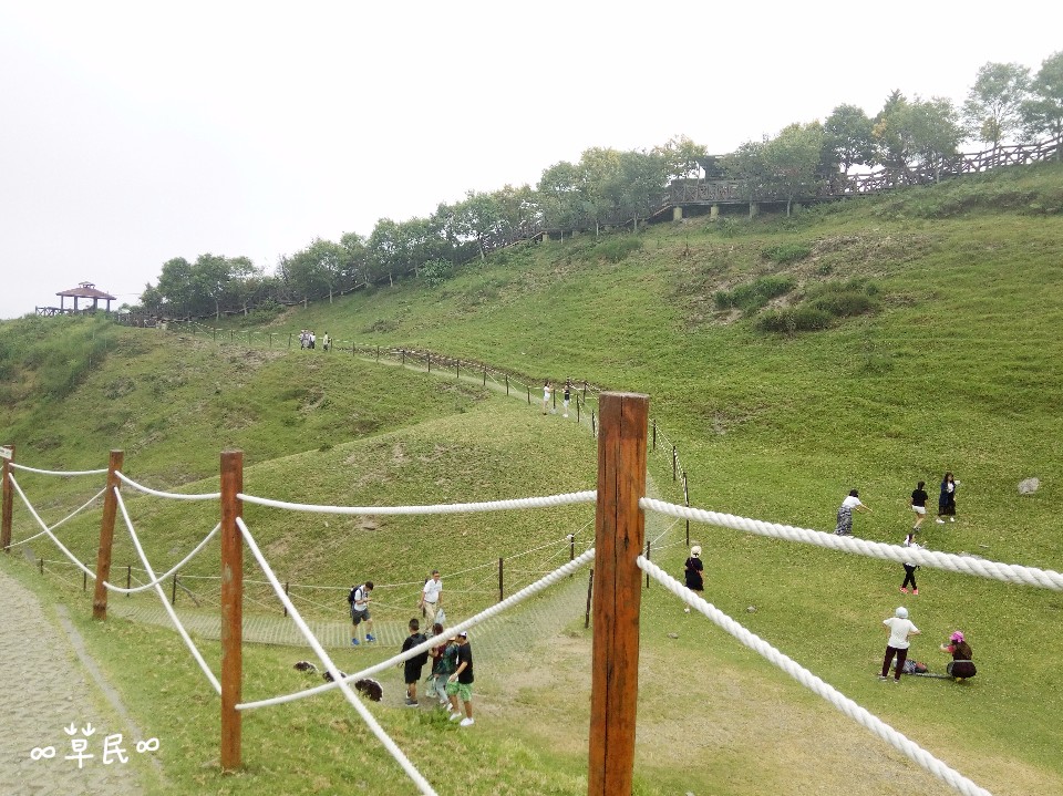 青青草園-左側緩坡道景致。 地面是植草磚,輪椅族可能會不太舒服。