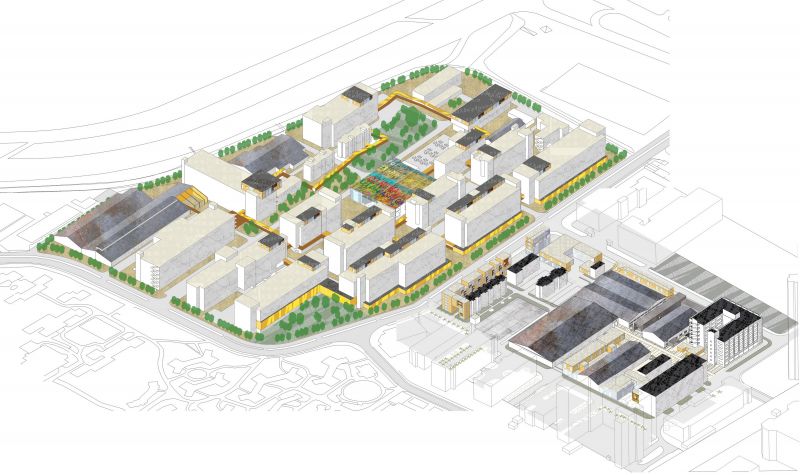 图片说明:园区透视图;图文提供/都市实践建筑设计事务所