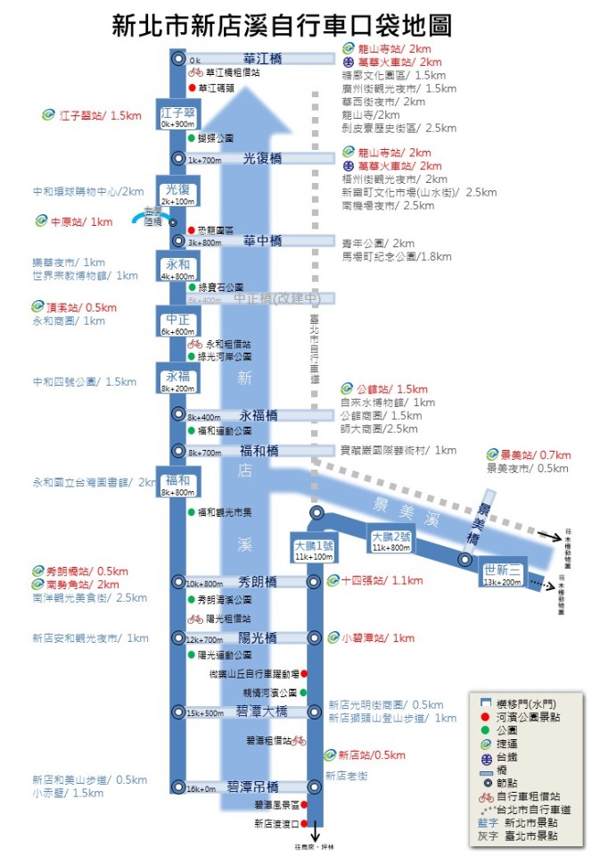一紙在手 騎樂無窮!新店溪自行車口袋地圖上線