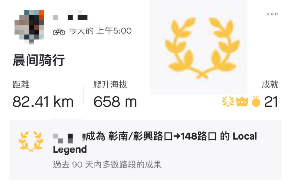【STRAVA】 Local Legend 與路段的傳說對決