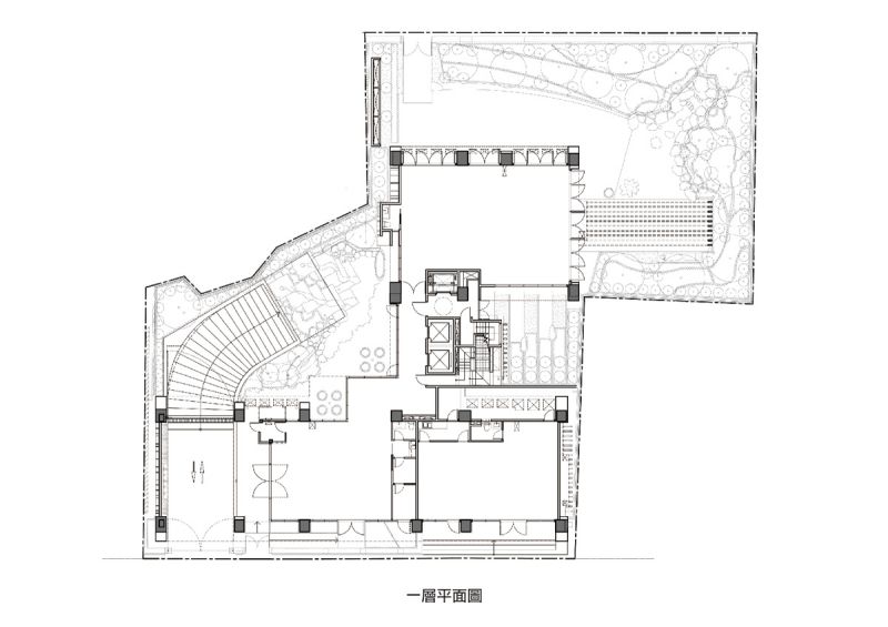 一层平面图;图片提供:陈传宗建筑师事务所