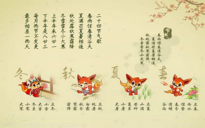 古人將二十四節氣排成詩歌,讓後世更方便背誦。