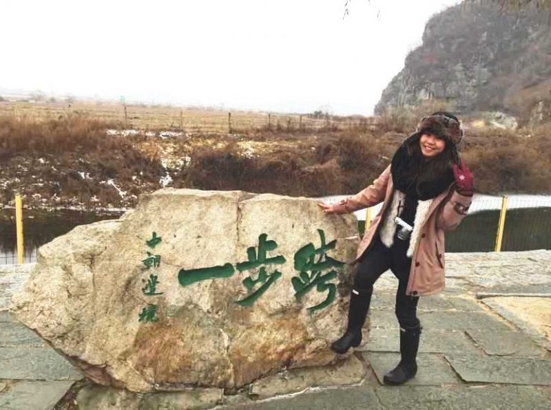 一步跨,為中國與朝鮮最近的地方(圖片來源:費許)
