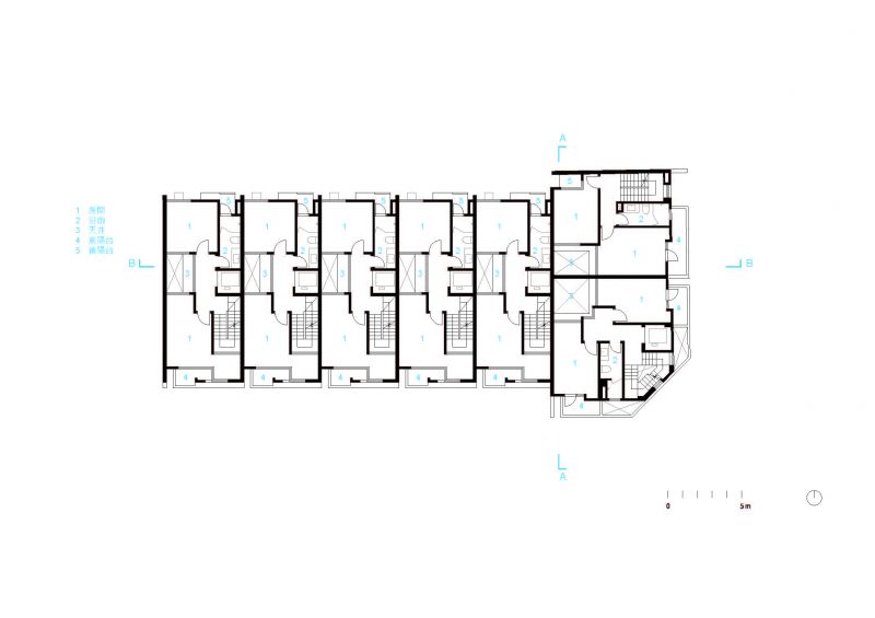 五層平面圖;圖片提供:沈庭增建築師事務所