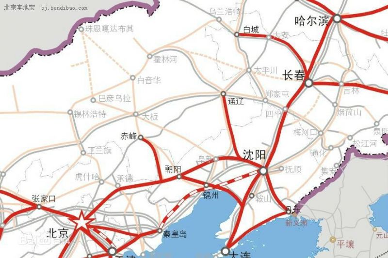京哈高鐵主要有三段組成：京瀋高鐵、哈大高鐵、秦瀋客運專線。(圖片來源