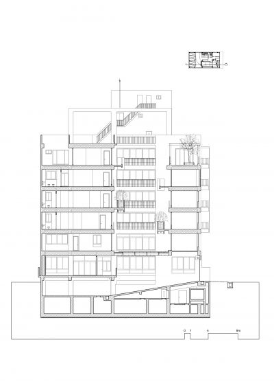 剖面圖;圖面提供:張景堯建築師事務所