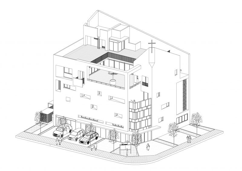 等角圖;圖面提供:張景堯建築師事務所