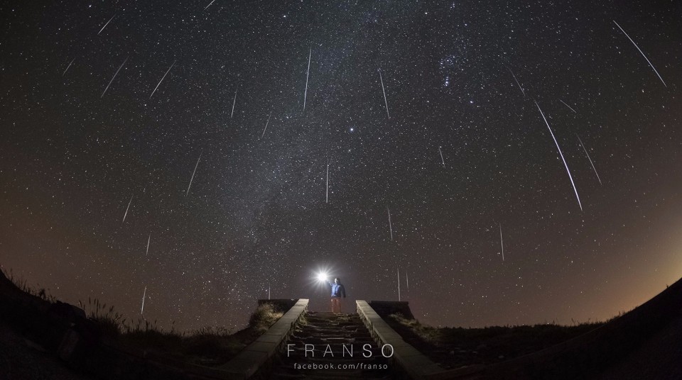 2015年12月的雙子座流星雨，向南拍攝2小時，現場看的話跟本是流星瀑 ©franso