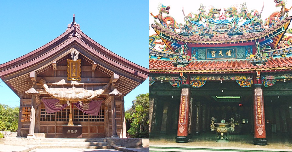 左：鳥取白兔神社（來源：鳥取市役所）／右：台灣補天宮