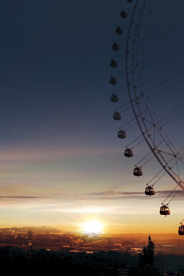 麗寶樂園渡假區首次推出「迎向2018第一道日光」摩天輪觀日套票，在384米高空迎接2018第一道日光，還可享用美味的星巴克晨光早餐／圖 麗寶樂園提供