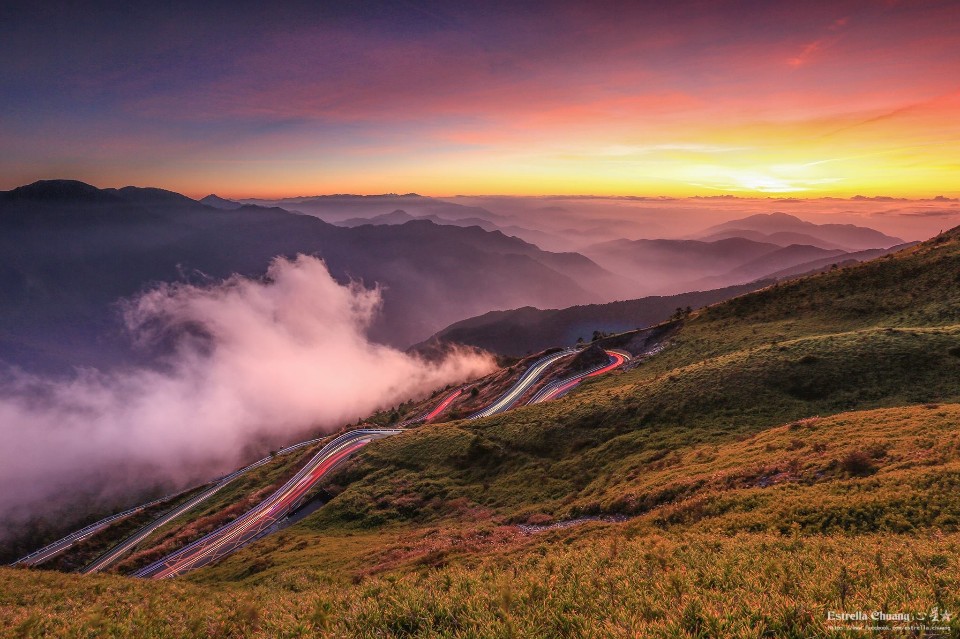 合歡南峰8字彎夕陽 雲海 車軌 銀河秋天限定版美景 欣傳媒