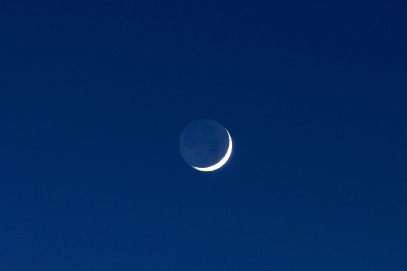 月相-新月，一次拍攝非合成；圖片提供／哈米貓