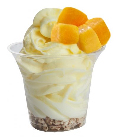 「芒果乾一杯」用上限量的芒果冰淇淋。