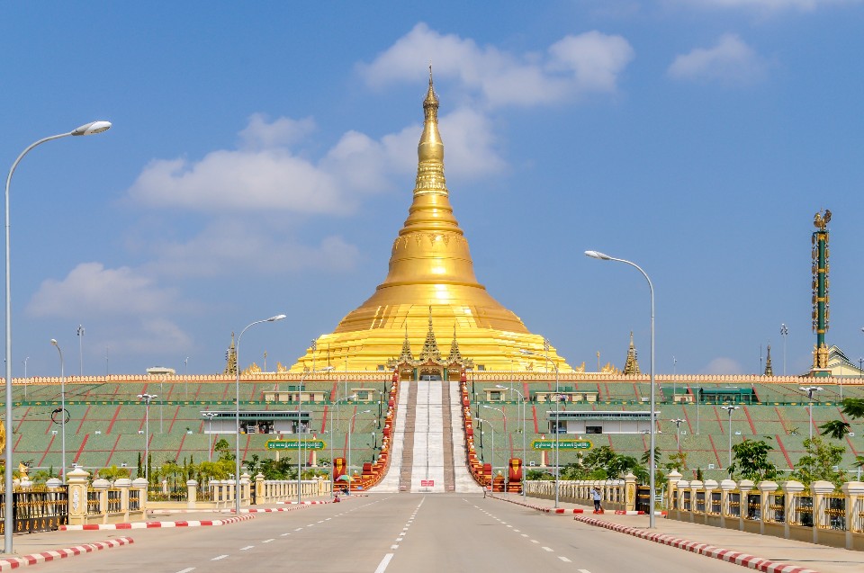 緬甸首都奈比多境內知名建築-歐巴達丹蒂佛塔。圖片來源：123RF