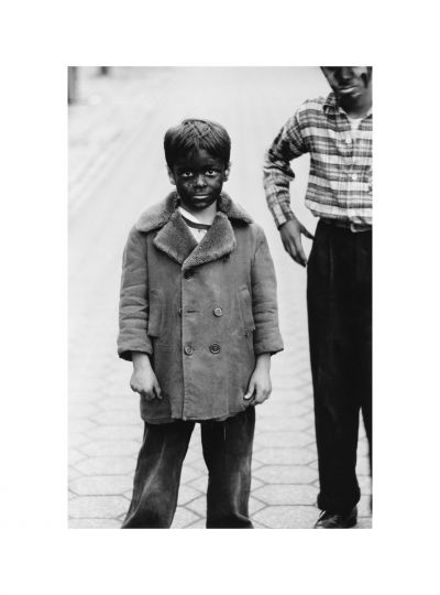 Kid in black-face with friend, N.Y.C. 1957 via https://fraenkelgallery.com