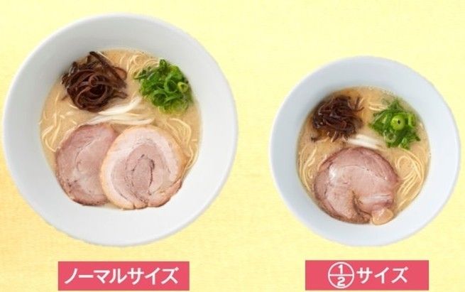 1/2碗拉麵，解決了旅人想吃拉麵也想吃其他美食的困擾。（翻攝自http://entabe.jp/）