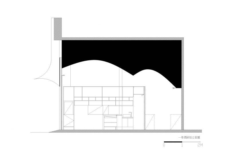 一卷潤餅剖立面圖；圖片提供：哈塔阿沃建築設計事務所