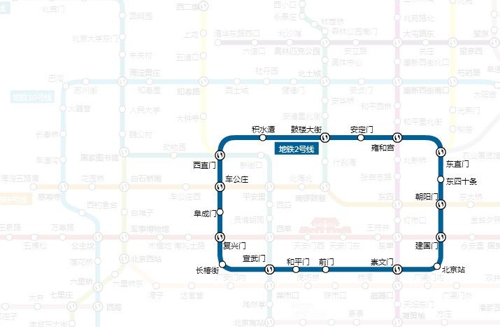 北京地鐵2號線。(圖片來源 北京地鐵官網)