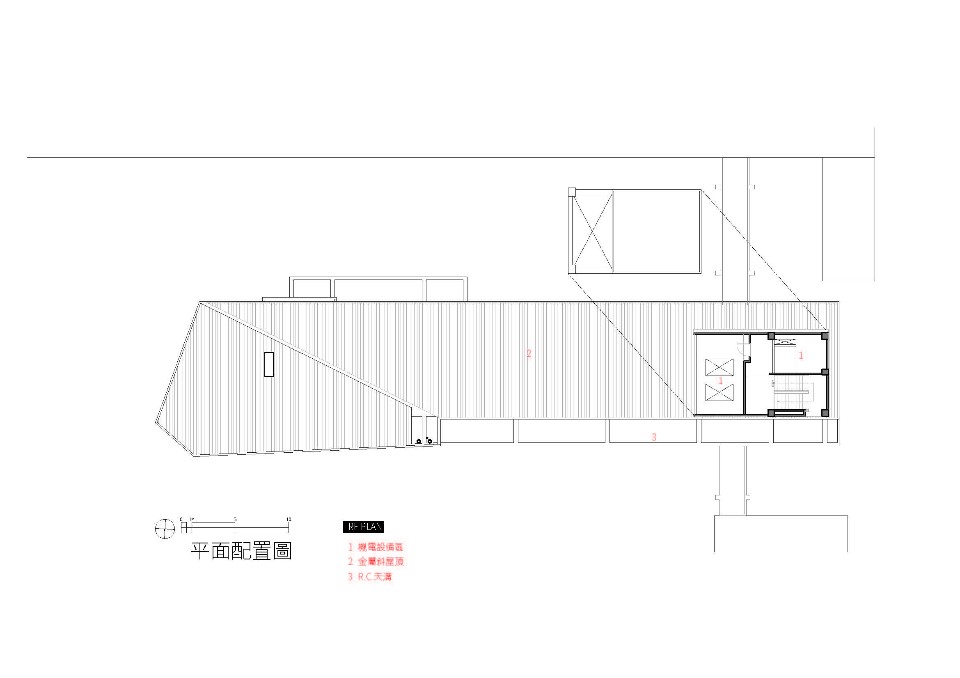 屋頂層平面圖；圖片提供：繼光工務所+賴人碩建築師事務所
