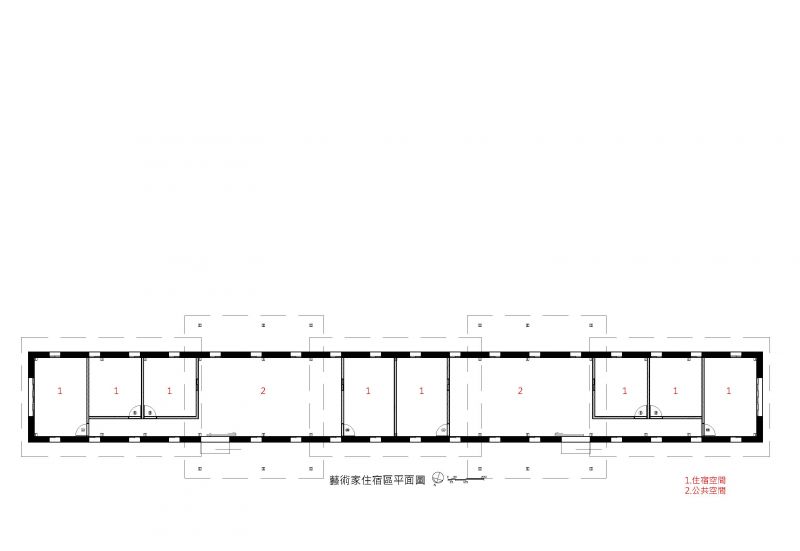 住宿區平面；圖片提供：林祺錦建築師事務所