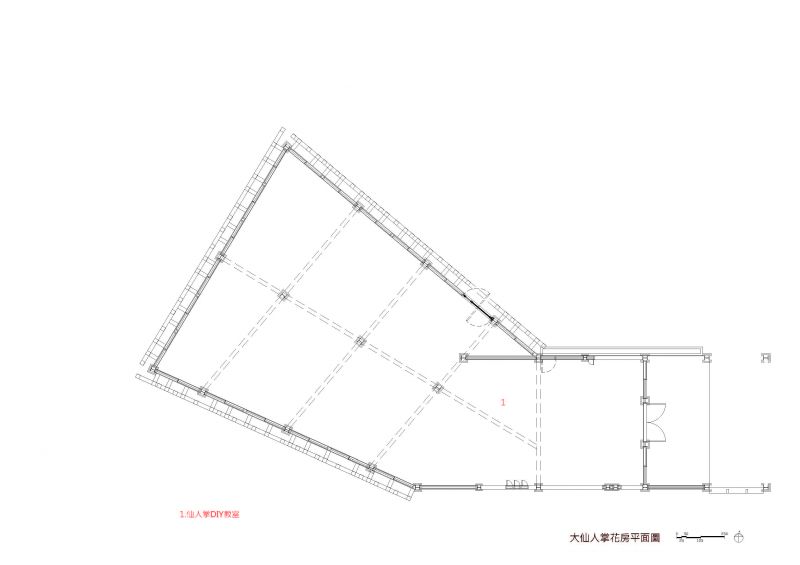 大仙人掌花房平面圖；圖片提供：林祺錦建築師事務所