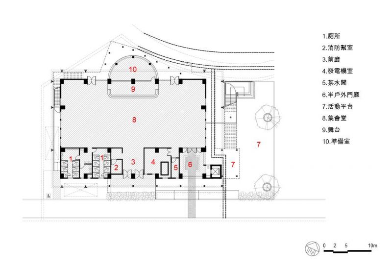 一層平面圖；圖面提供：CTLU_盧俊廷建築師事務所