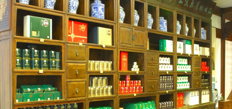 茶行商品琳瑯滿目。圖片來源:安徽繁體官網http://bit.ly/1RrPEo8。