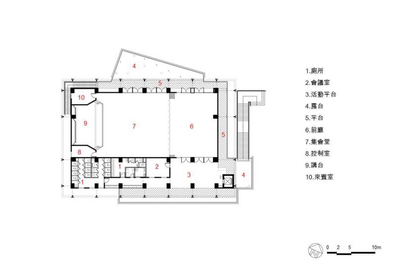 二層平面圖；圖面提供：CTLU_盧俊廷建築師事務所