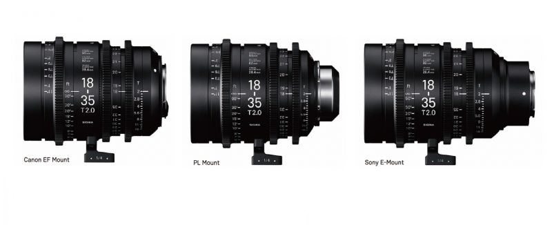 SIGMA電影鏡頭系列具備3種不同鏡口卡口：Canon EF Mount、PL Mount，及Sony E-Mount 圖/正成集團提供