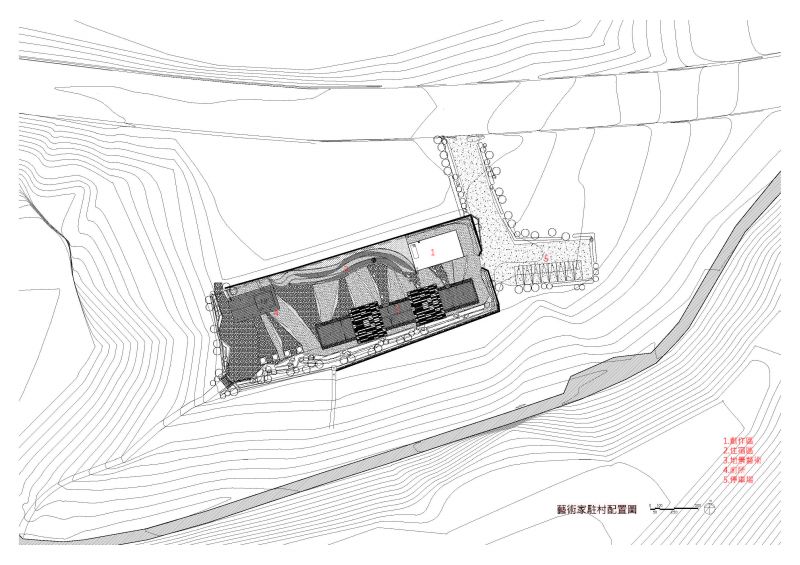 藝術家駐村區配置圖；圖片提供：林祺錦建築師事務所