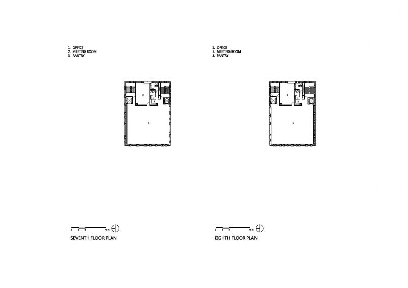 七層及八層平面圖；圖片提供：黃明威建築師事務所
