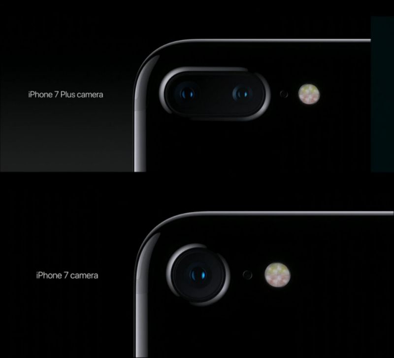 iPhone 7與iPhone 7 Plus的鏡頭 圖/翻攝自官網