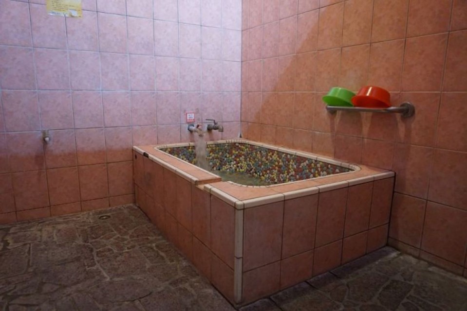 馬賽克拼貼瓷磚浴池，充滿美好的台灣時代氣味。（圖片提供／台灣巴士文化協會鄭序華）