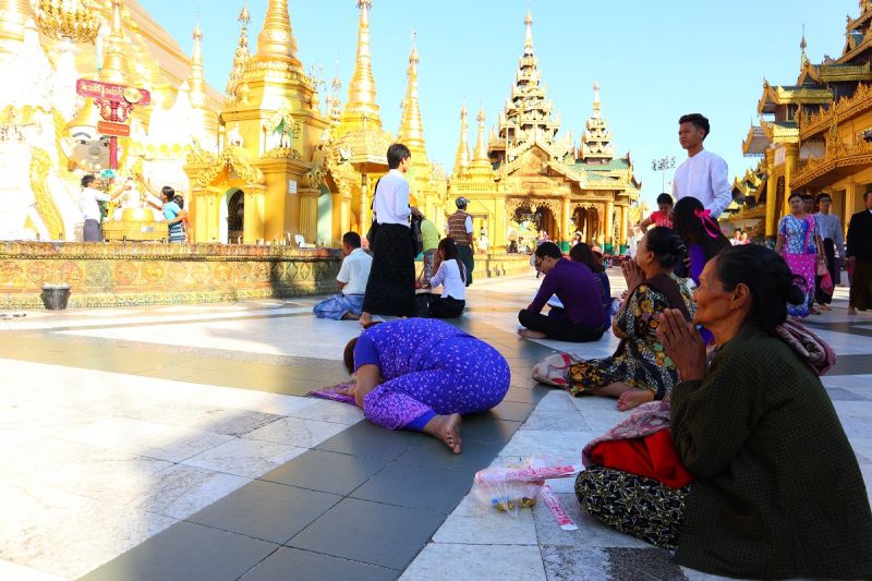 絕大多數的緬甸人民都是虔誠的佛教徒（圖片來源：許詩美）