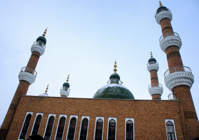 國際大巴扎的建築風格充滿伊斯蘭教色彩。(攝影 陳怡君)