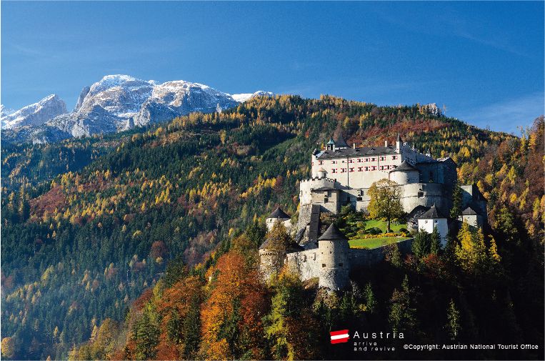 位於薩爾斯堡的Hohenwerfen古堡，為電影「真善美」的拍攝景點之一。圖片版權為Austrian National Tourist Office所有。