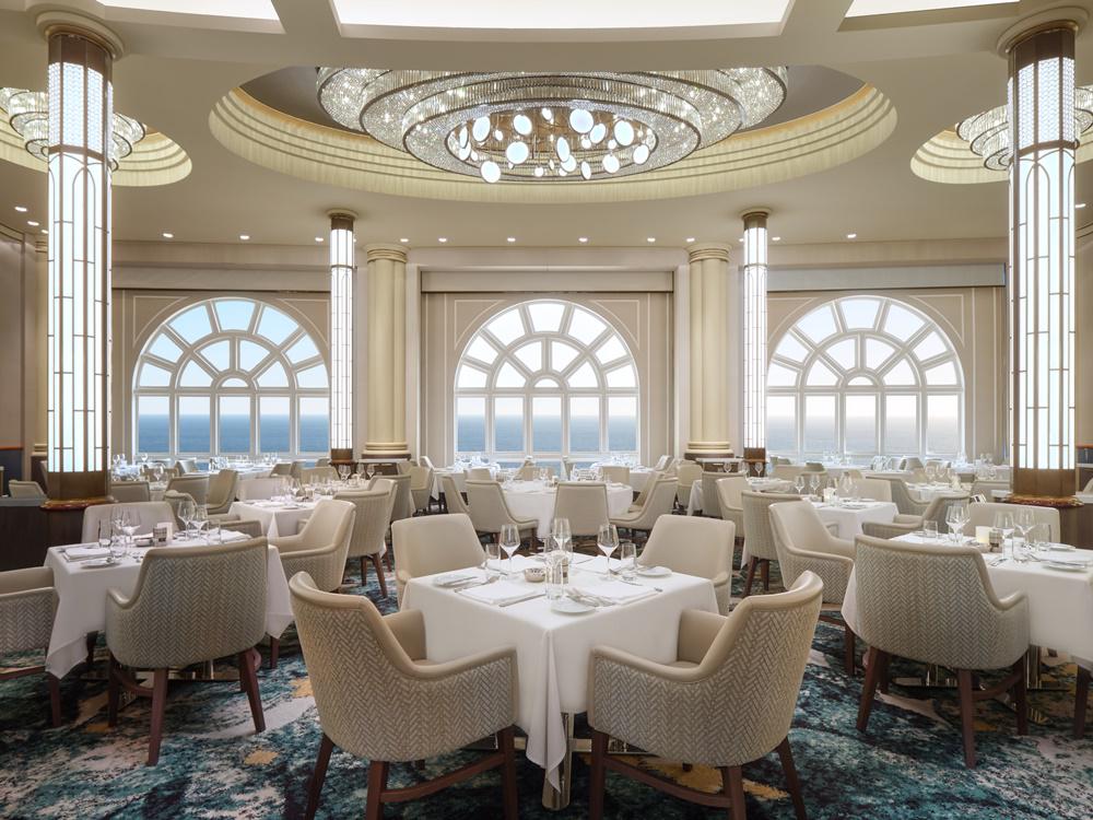 「挪威奮進號」宛如「海上的精品飯店」，圖為免費的主餐廳WINDOWS；圖片／欣傳媒